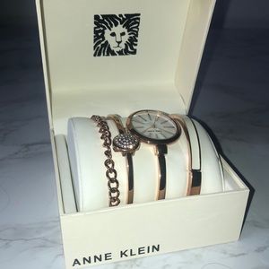 Anne Klein Women's Bangle Watch and Swarovski Crystal Set